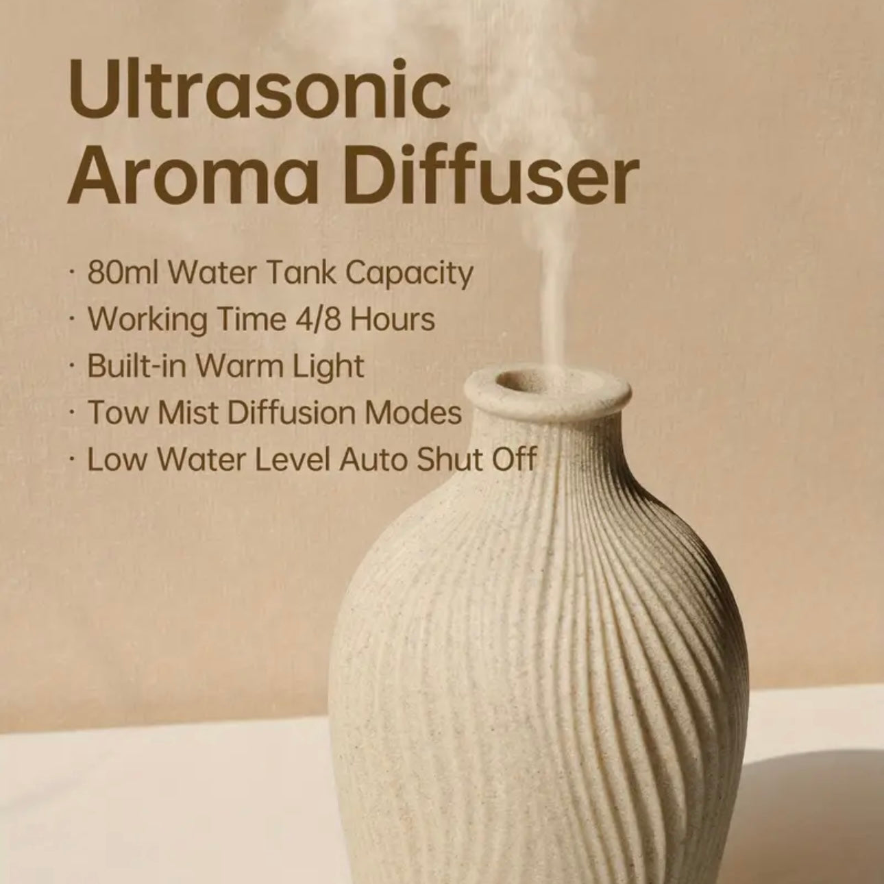 Cream Resin Aroma Oil Diffuser