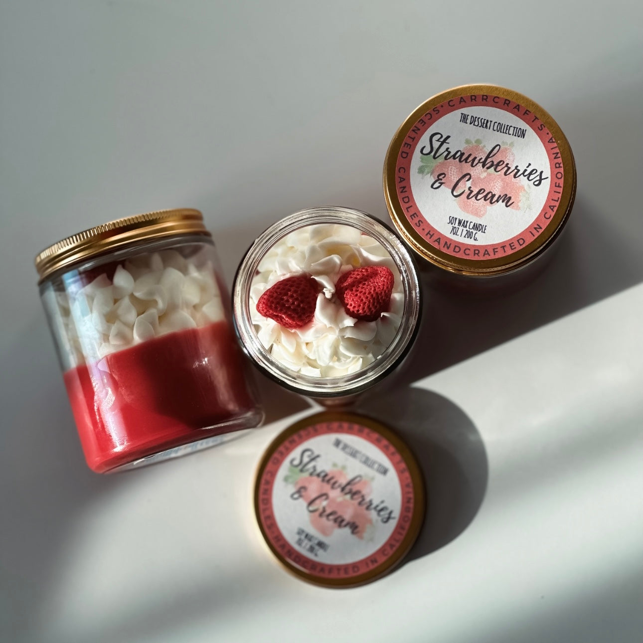 Strawberries and Cream Dessert Inspired Soy Candle